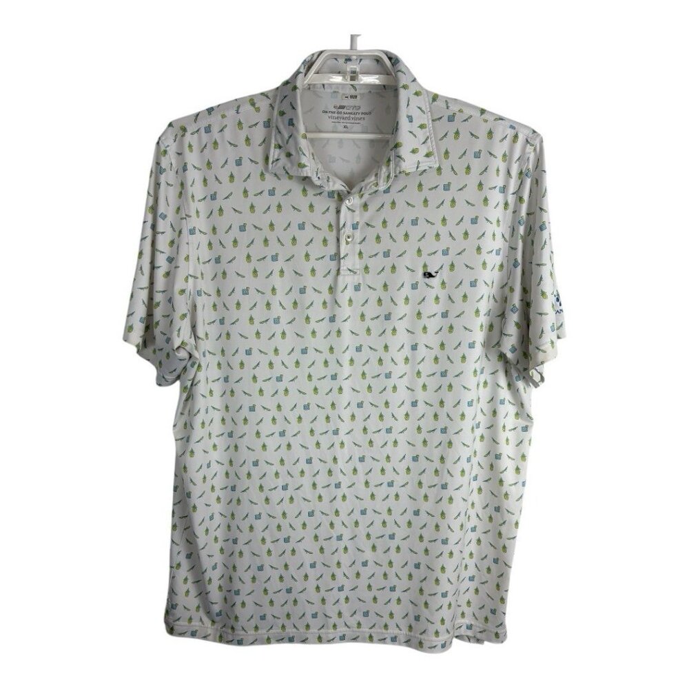 Vineyard Vines Mens Polo Shirt Size XL on the go San Katy Polo Pineapples Golf
